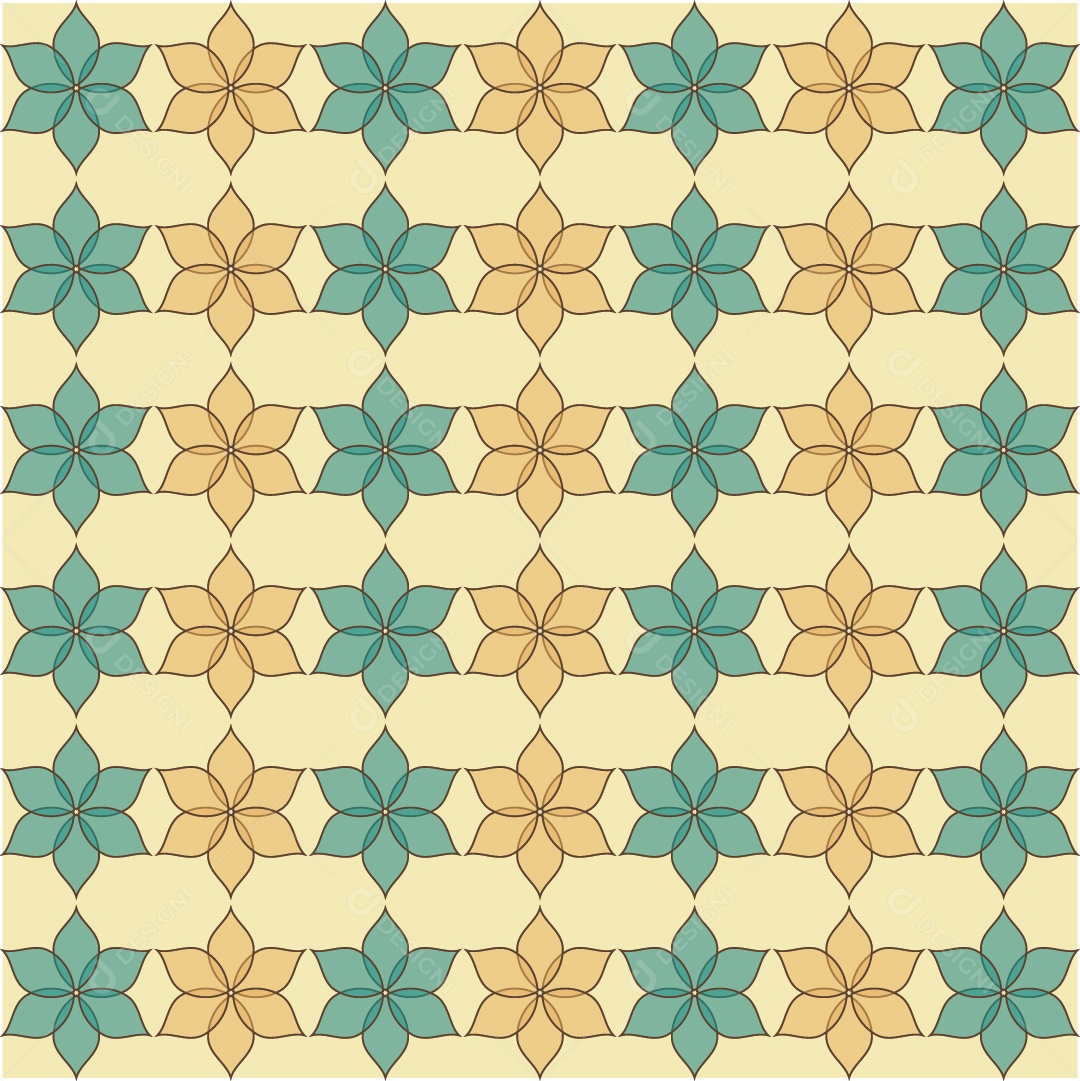 Padrão de Flores Ilustração Vetor EPS