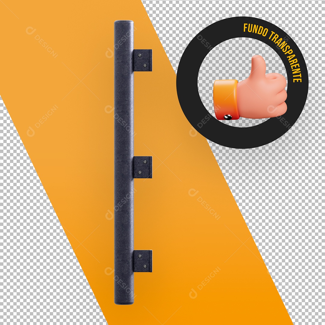 Barra de Metal Elemento 3D para Composição PSD