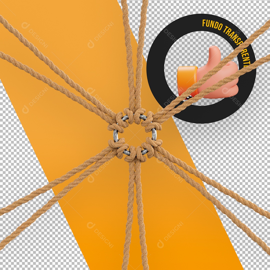 Cordas De Couro em Argola Trançado Elemento 3D para Composição PSD