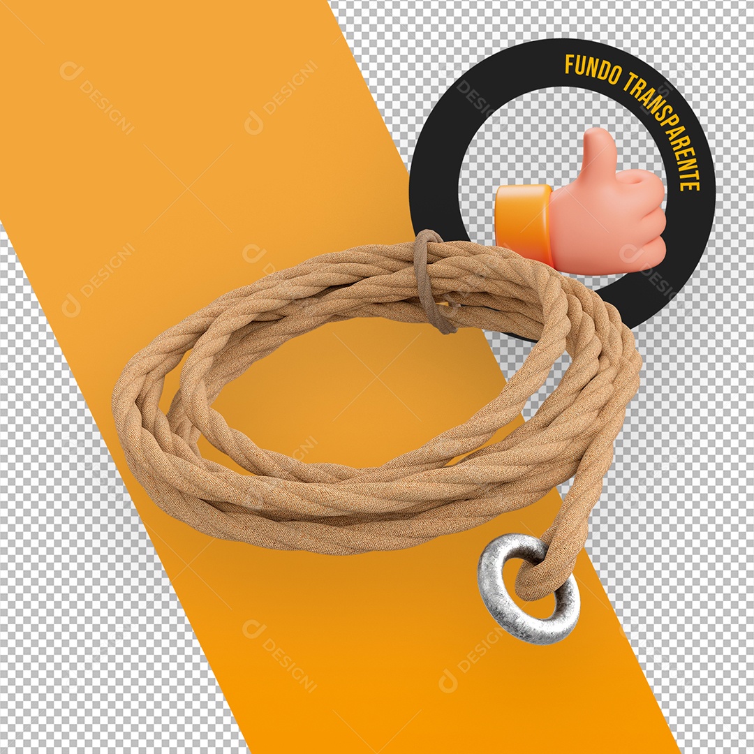 Laço De Couro Elemento 3D para Composição PSD