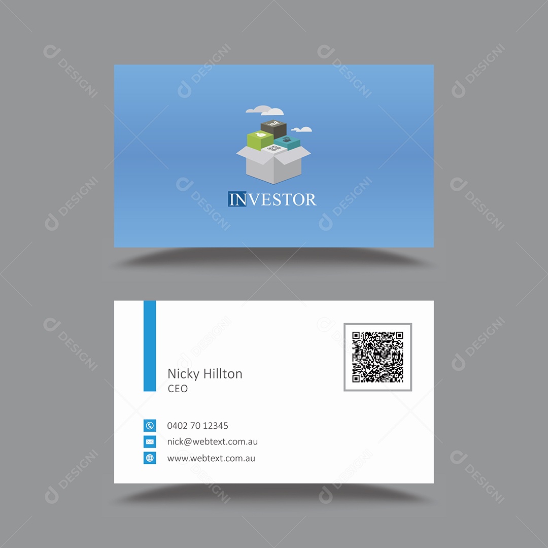 Modelo de Cartão de Visita Frente e Verso EPS Editável