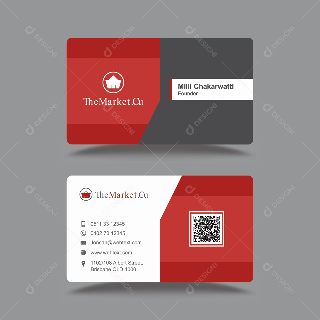 Modelo de Cartão de Visita Frente e Verso EPS Editável