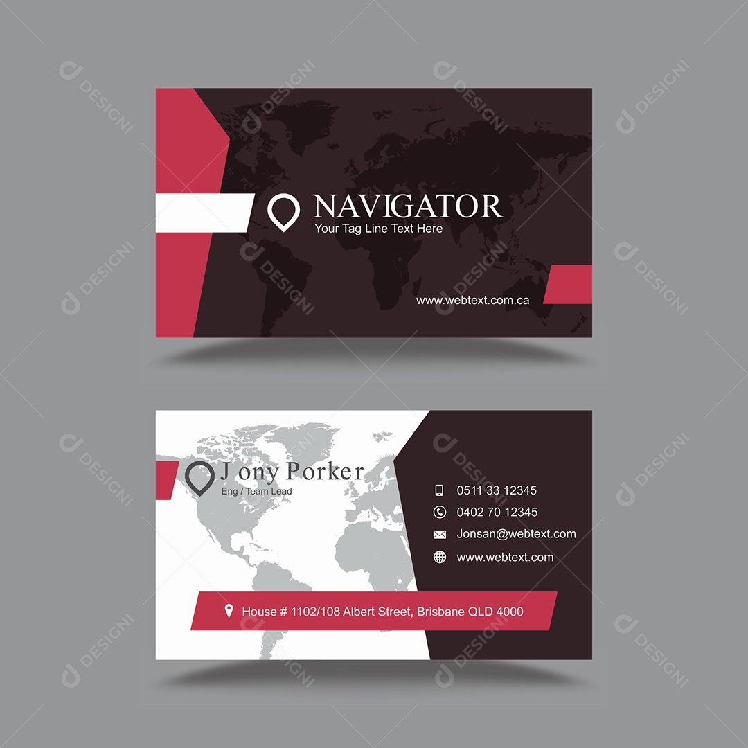 Modelo de Cartão de Visita Frente e Verso EPS Editável