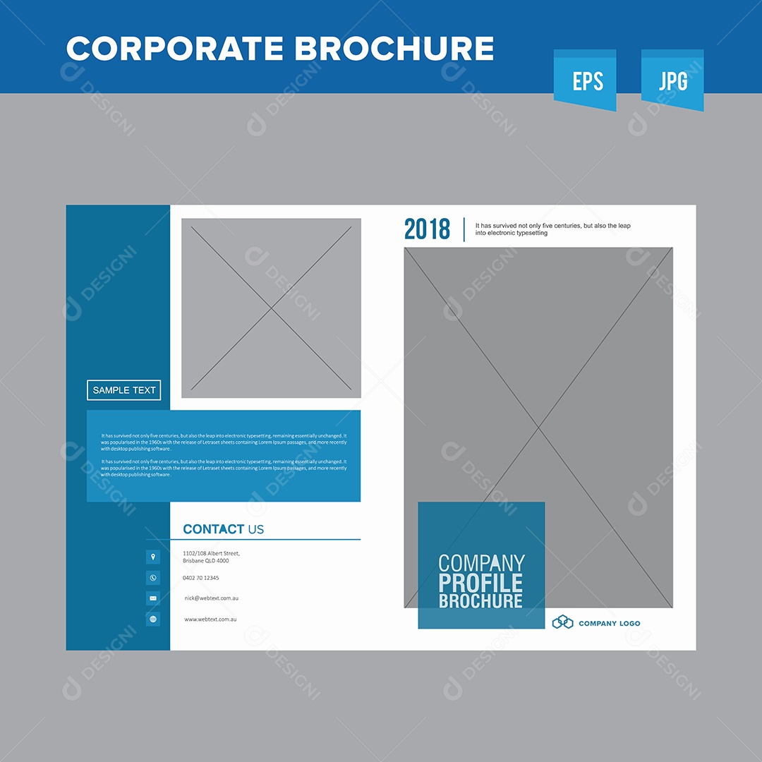 Modelo de Capa de Brochura Ilustração Vetor EPS Editável