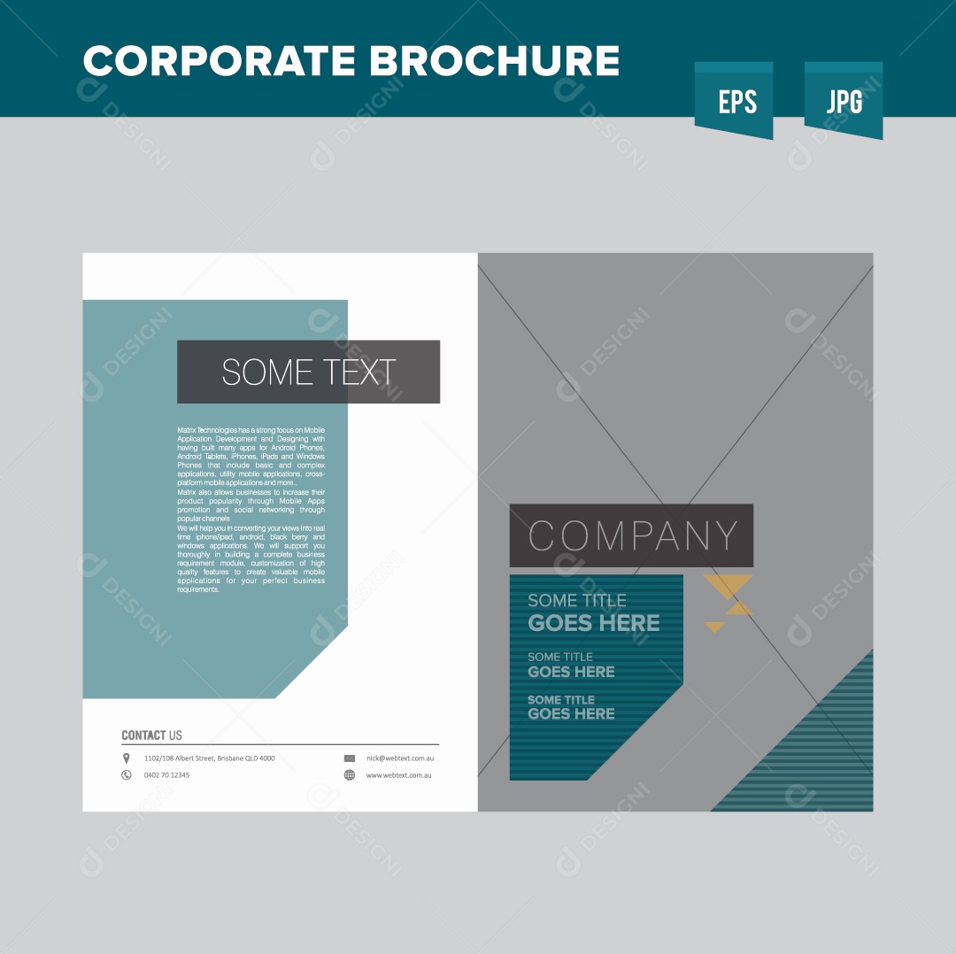 Modelo de Capa de Brochura Ilustração Vetor EPS Editável