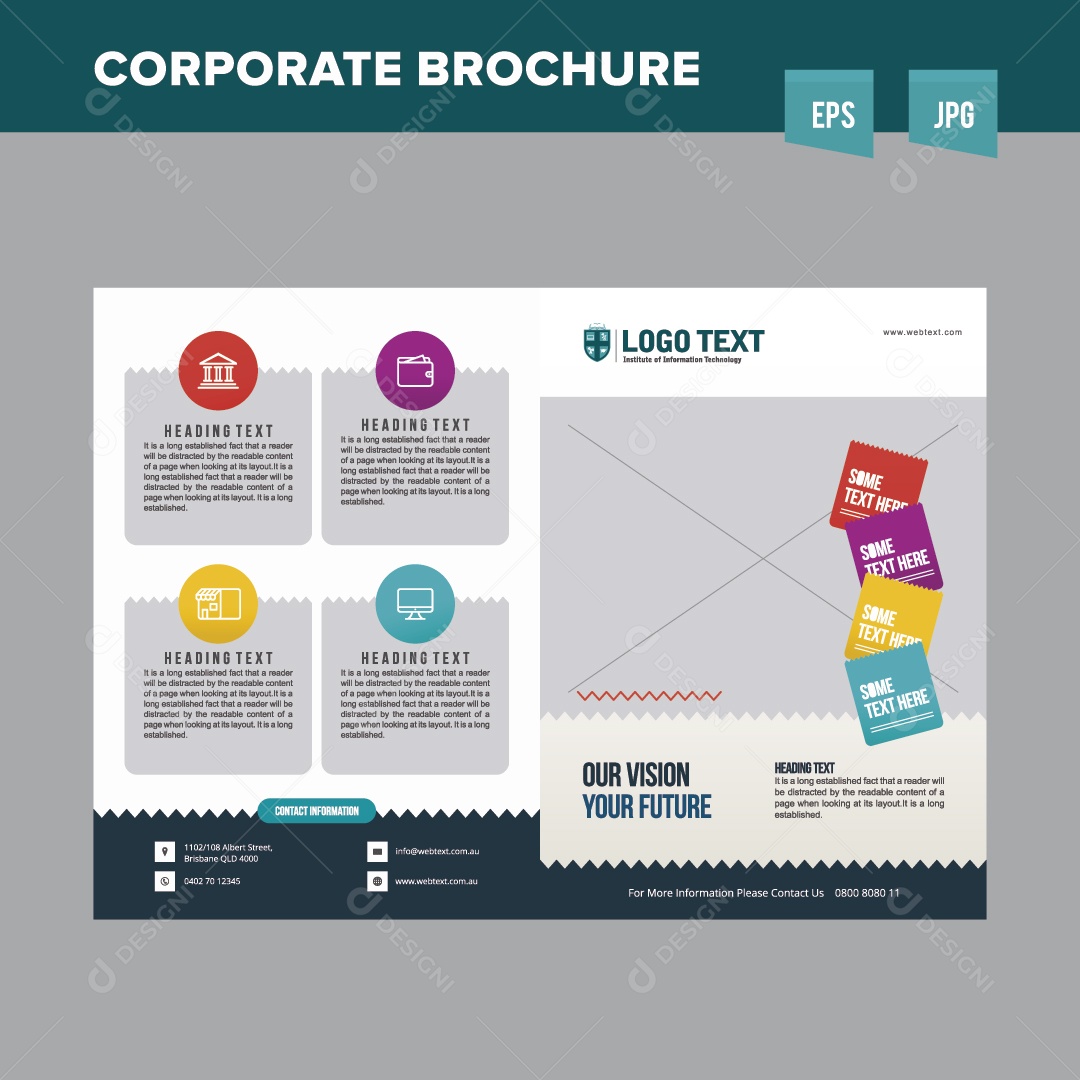 Modelo de Capa de Brochura Ilustração Vetor EPS Editável