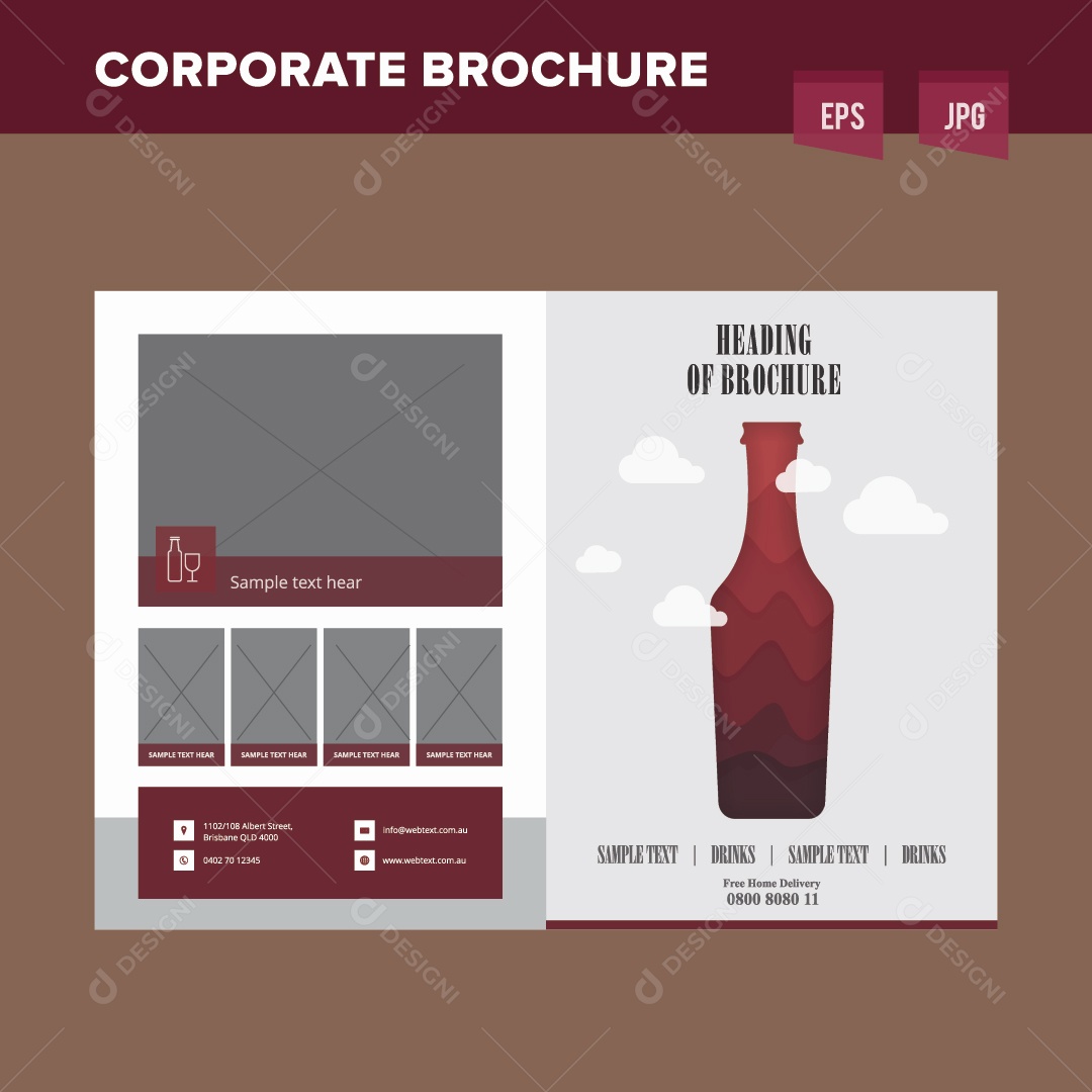 Modelo de Capa de Brochura Ilustração Vetor EPS Editável