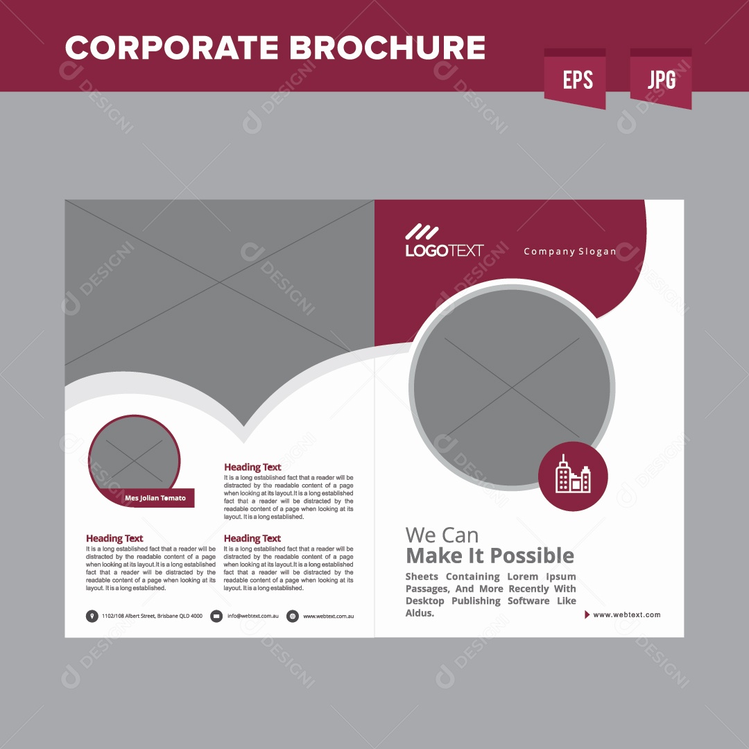 Modelo de Capa de Brochura Ilustração Vetor EPS Editável