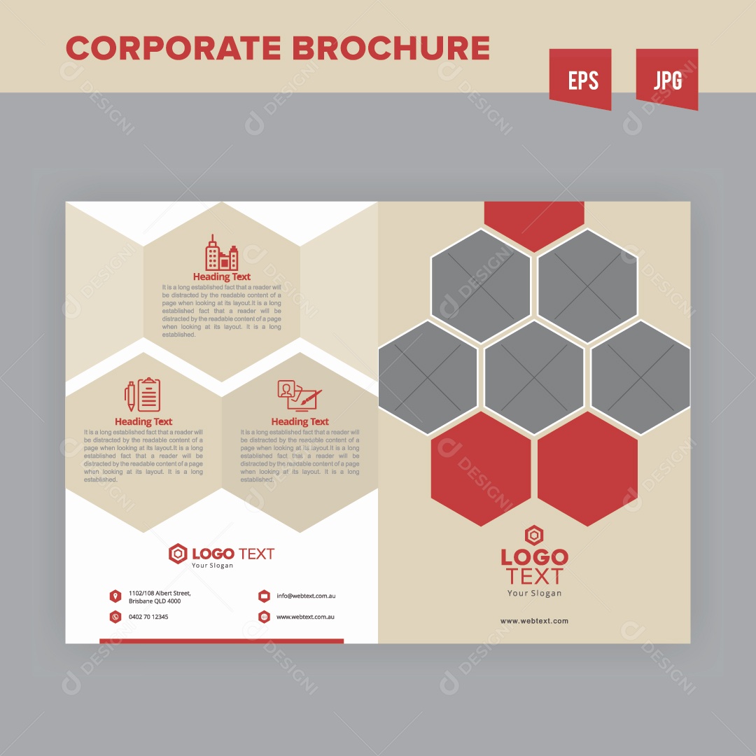 Modelo de Capa de Brochura Ilustração Vetor EPS Editável