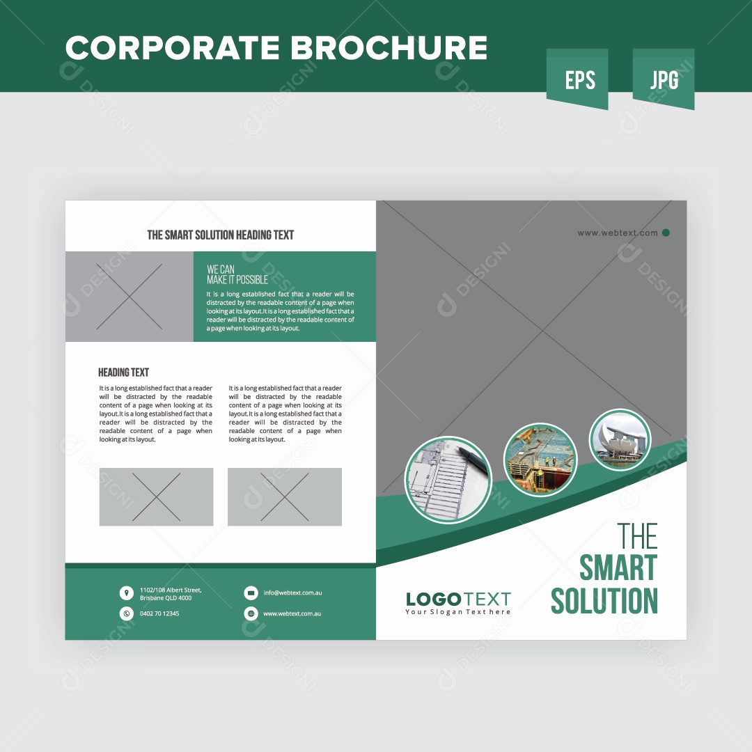 Modelo de Capa de Brochura Ilustração Vetor EPS Editável