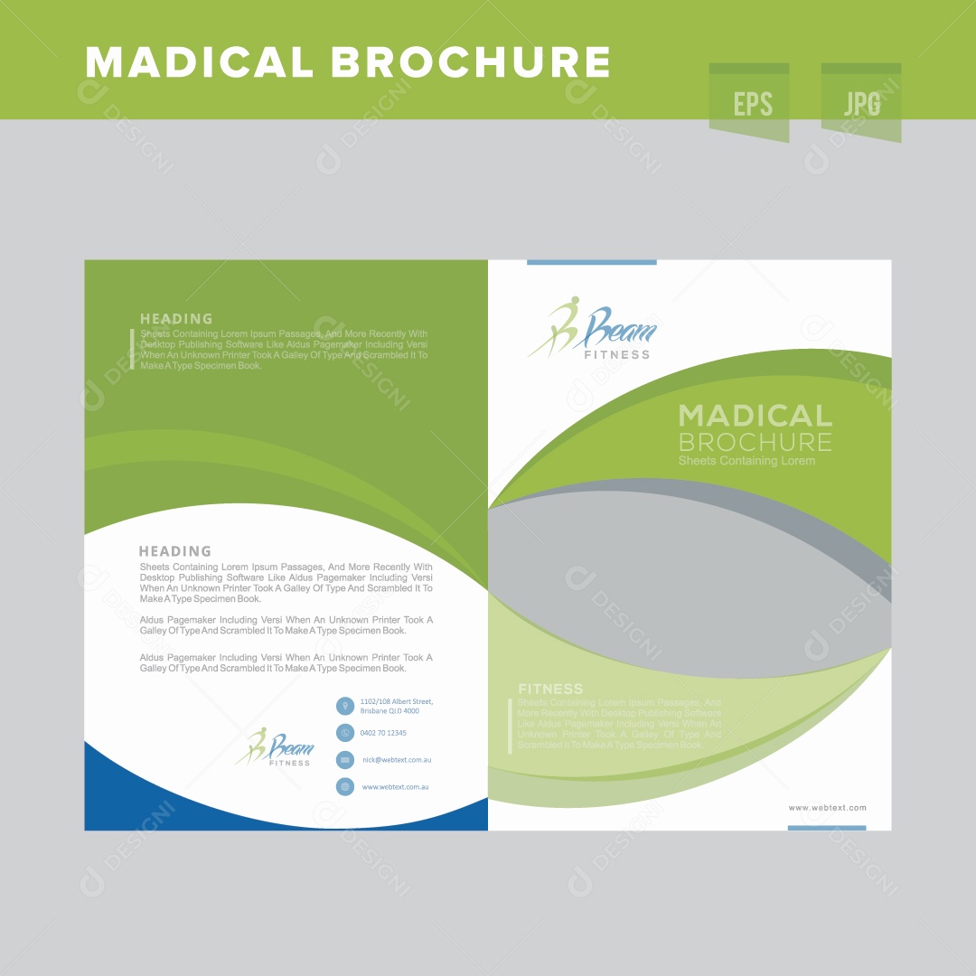 Modelo de Capa de Brochura Ilustração Vetor EPS Editável