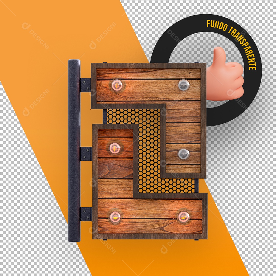 Base de Madeira e Lâmpadas para Flyers e Eventos Elemento 3D para Composição PSD