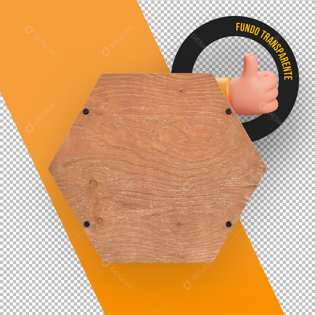 Painel de Madeira Elemento 3D para Composição PSD