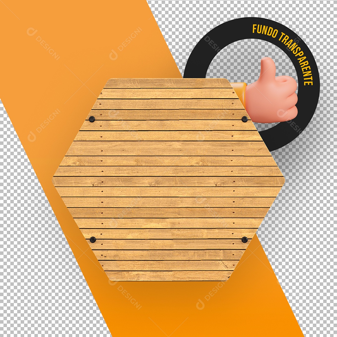Painel de Madeira Elemento 3D para Composição PSD