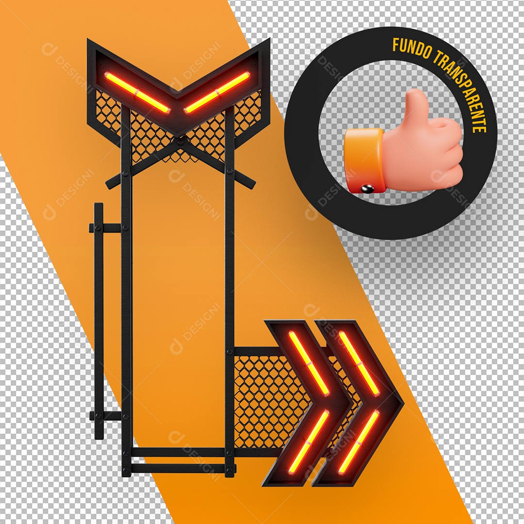 Painel de Metal com Iluminação de Luz e Led Elemento 3D para Composição PSD