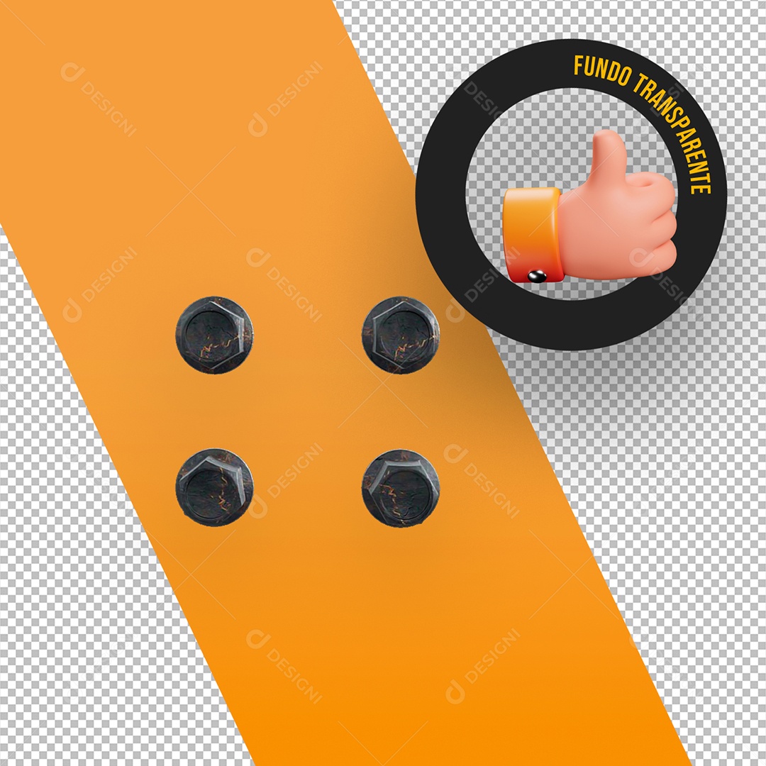 Parafusos Elemento 3D para Composição PSD