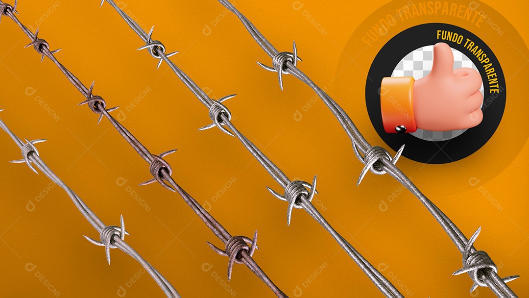 Kit de Arame Farpado Elemento 3D para Composição PSD