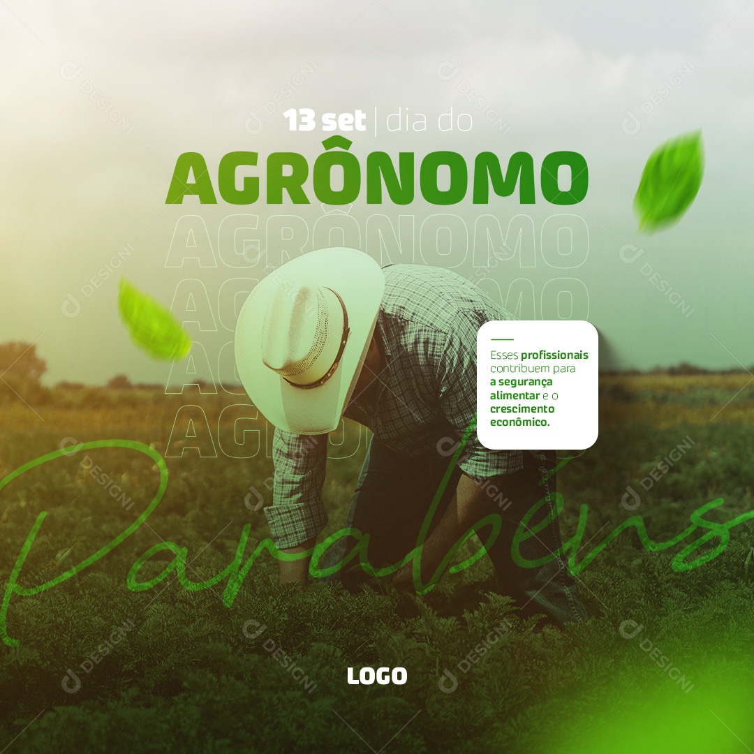 Social Media Dia Mundial Do Agrônomo 13 De Setembro PSD Editável