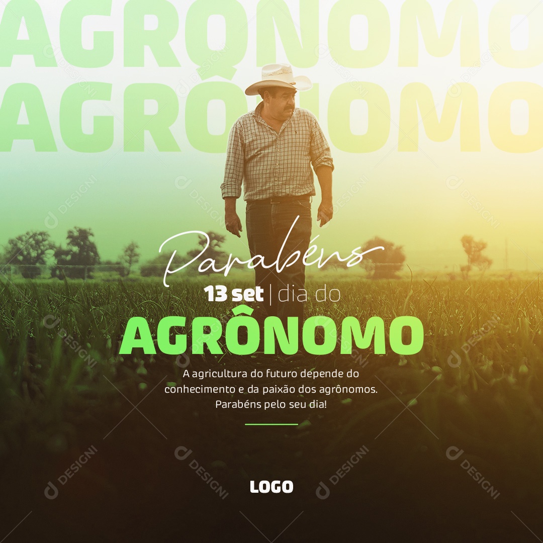 Social Media Dia Mundial Do Agrônomo Parabéns PSD Editável