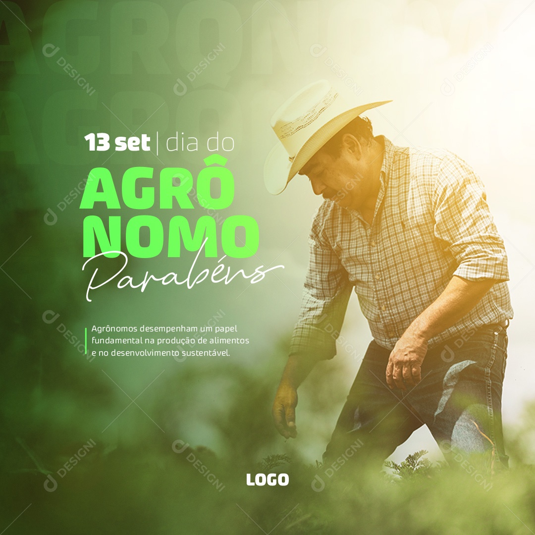 Social Media Dia Mundial Do Agrônomo 13 De Setembro PSD Editável