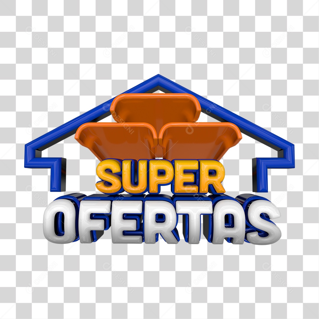 Selo 3D Super Oferta Para Composição PNG Transparente