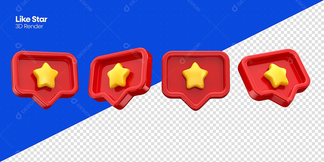 Emojis Estrelas Elemento do Dia Das Crianças Vermelho 3D para Composição PSD