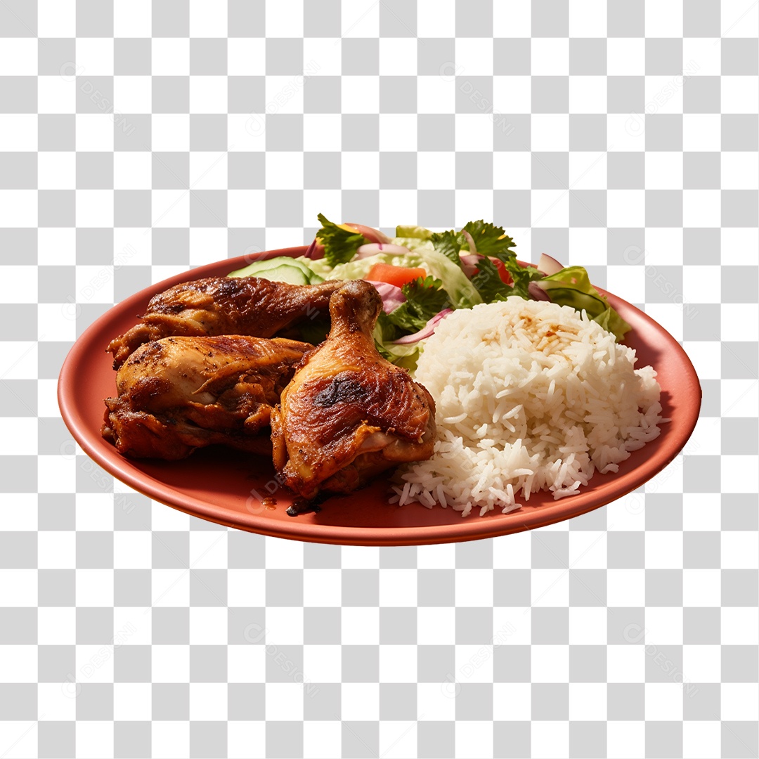 Coxas de Frango Assado Servido PNG Transparente