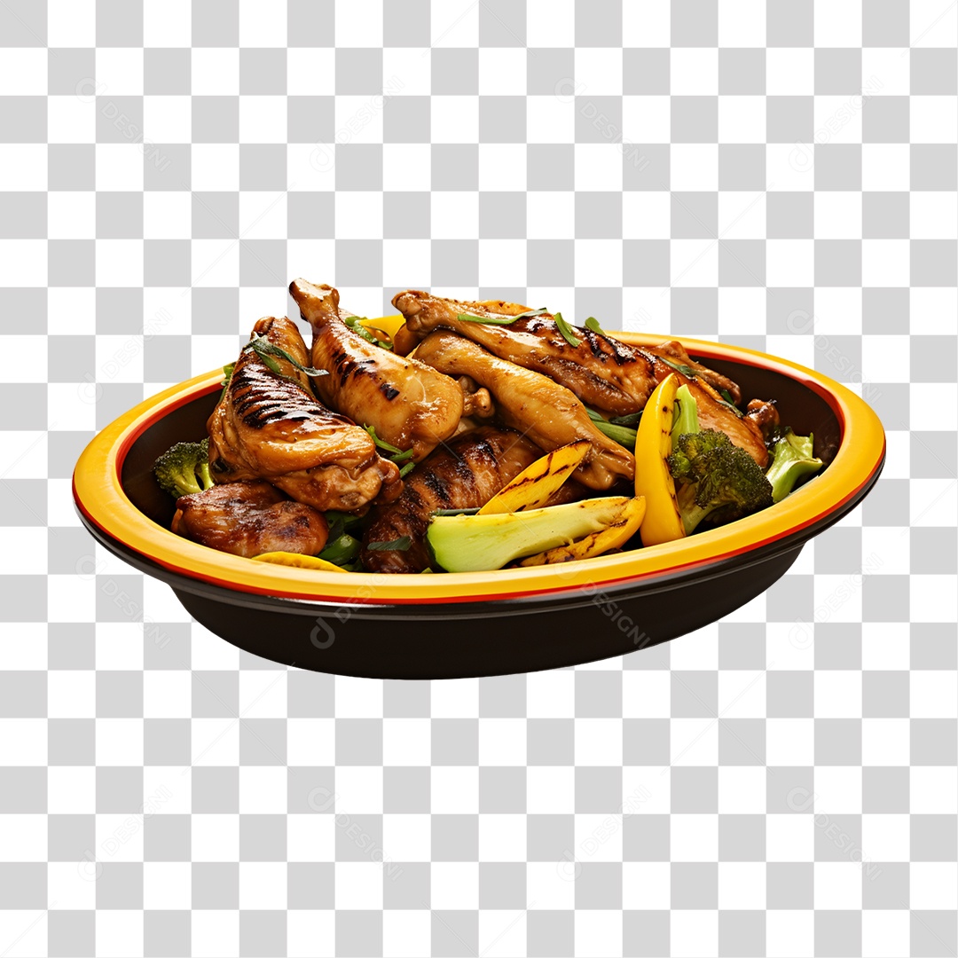 Asinhas de Frango Fritas Servidas em Uma Bandeja PNG Transparente