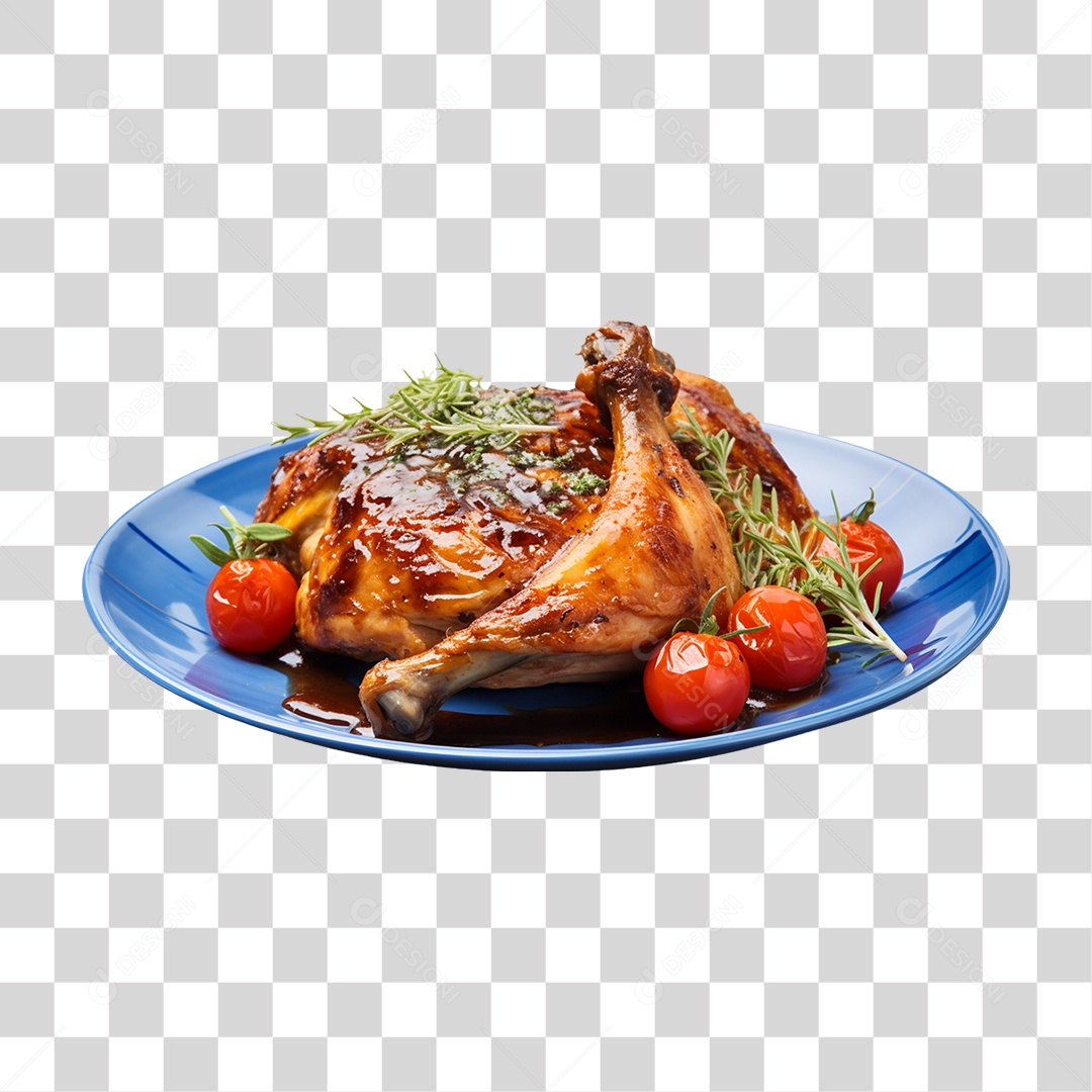 Coxas de Frango Assado Servido PNG Transparente