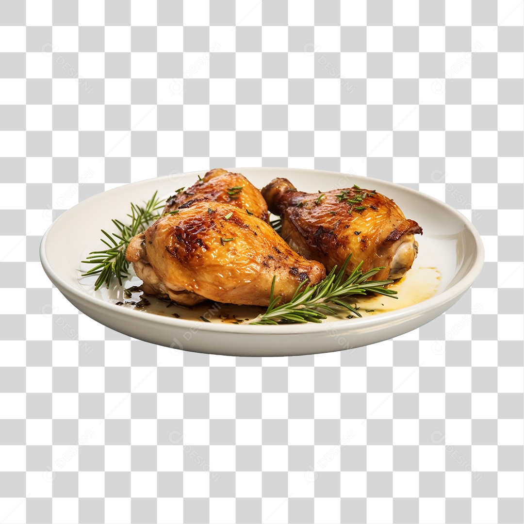 Coxas de Frango Assado Servido PNG Transparente