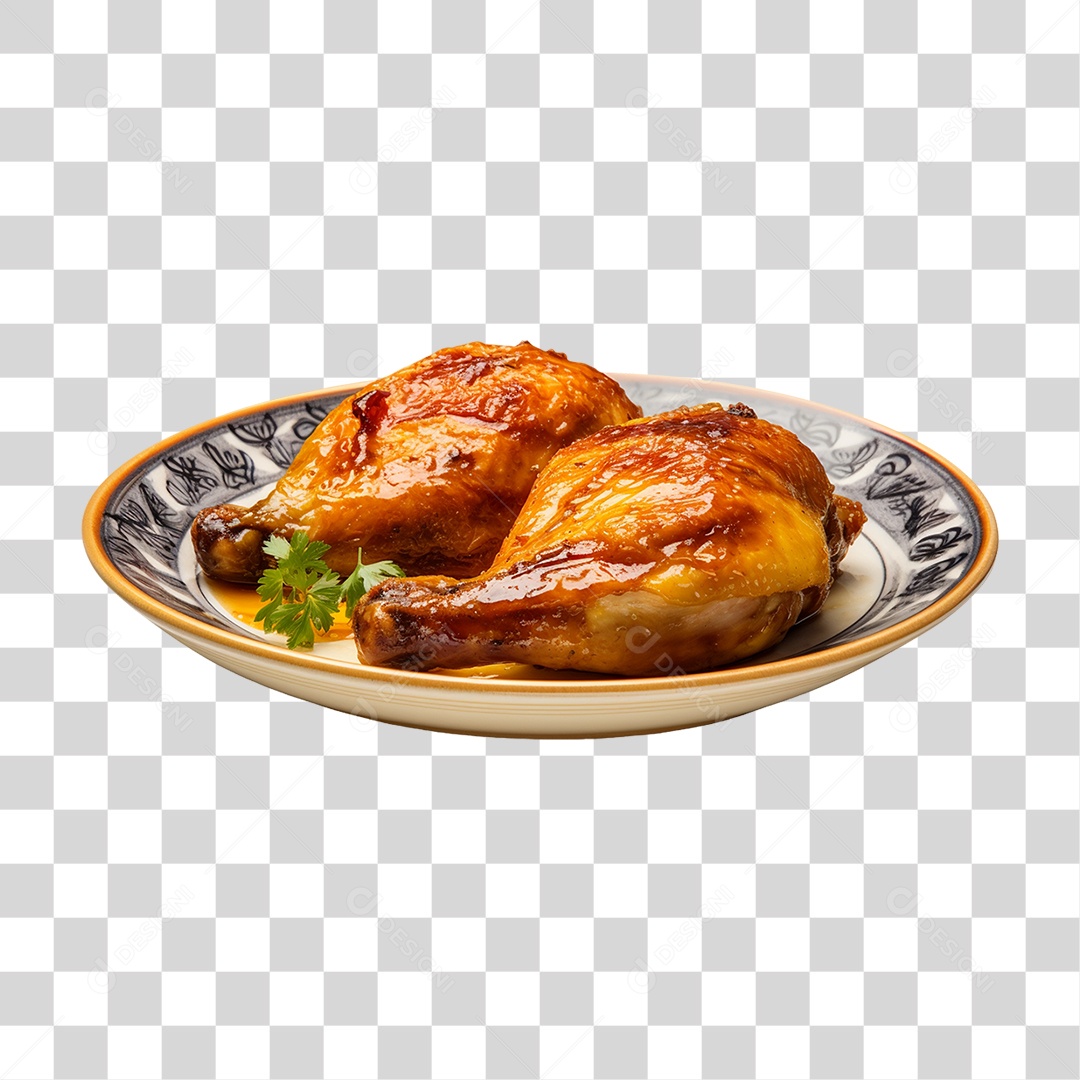 Coxas de Frango Assado Servido PNG Transparente