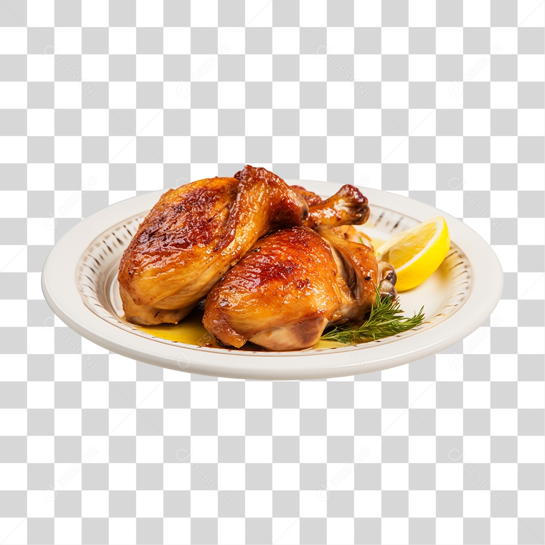 Frango Assado Servido PNG Transparente