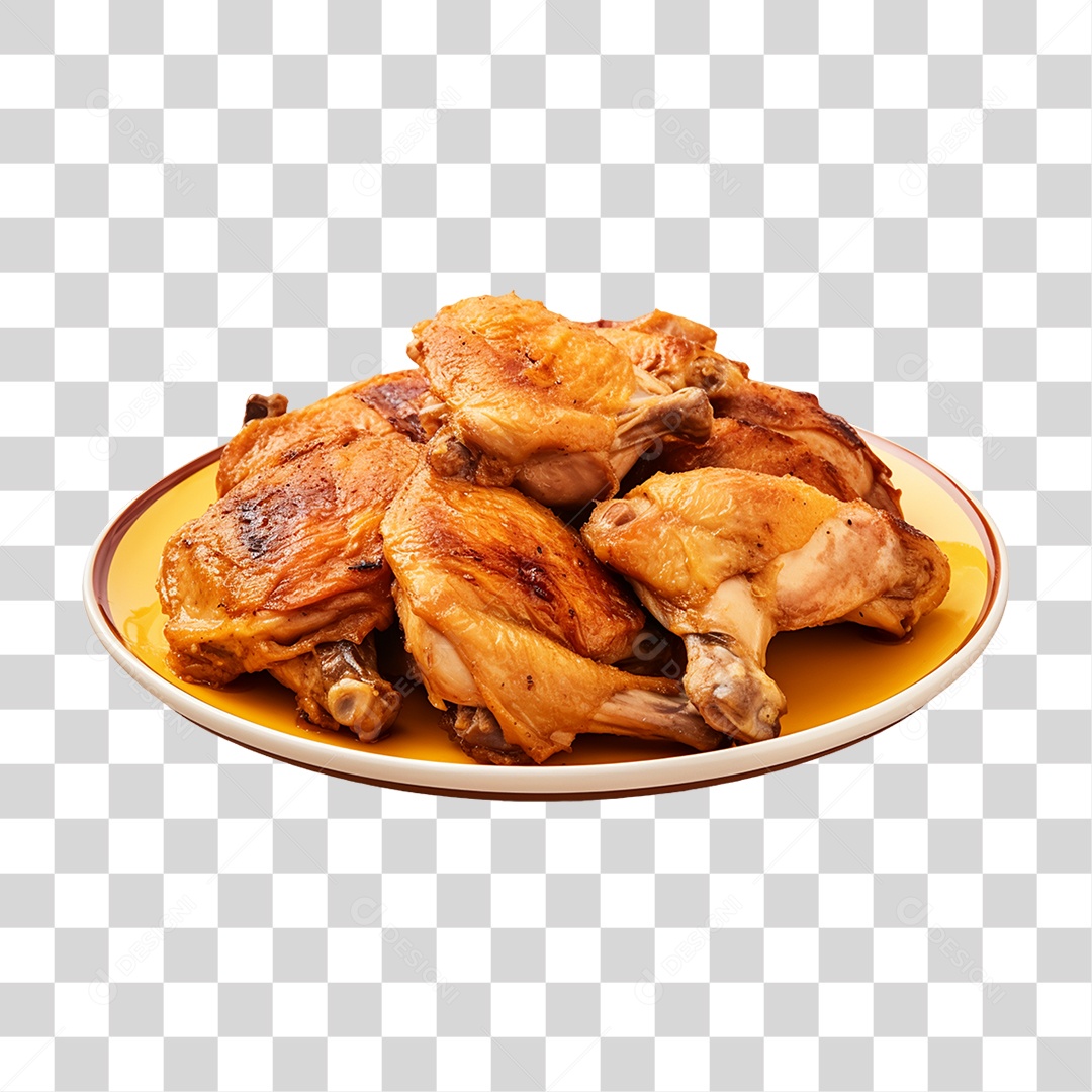 Coxas de Frango Assado Servido PNG Transparente