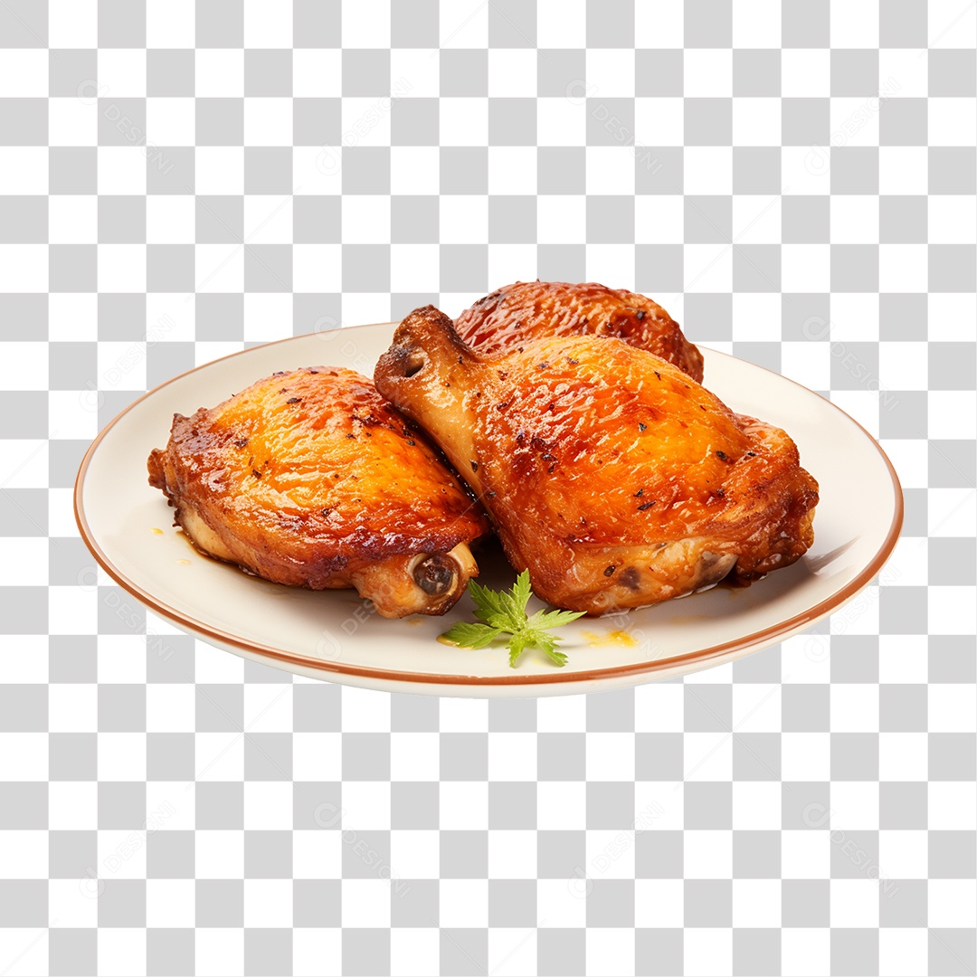 Frango Assado Servido PNG Transparente