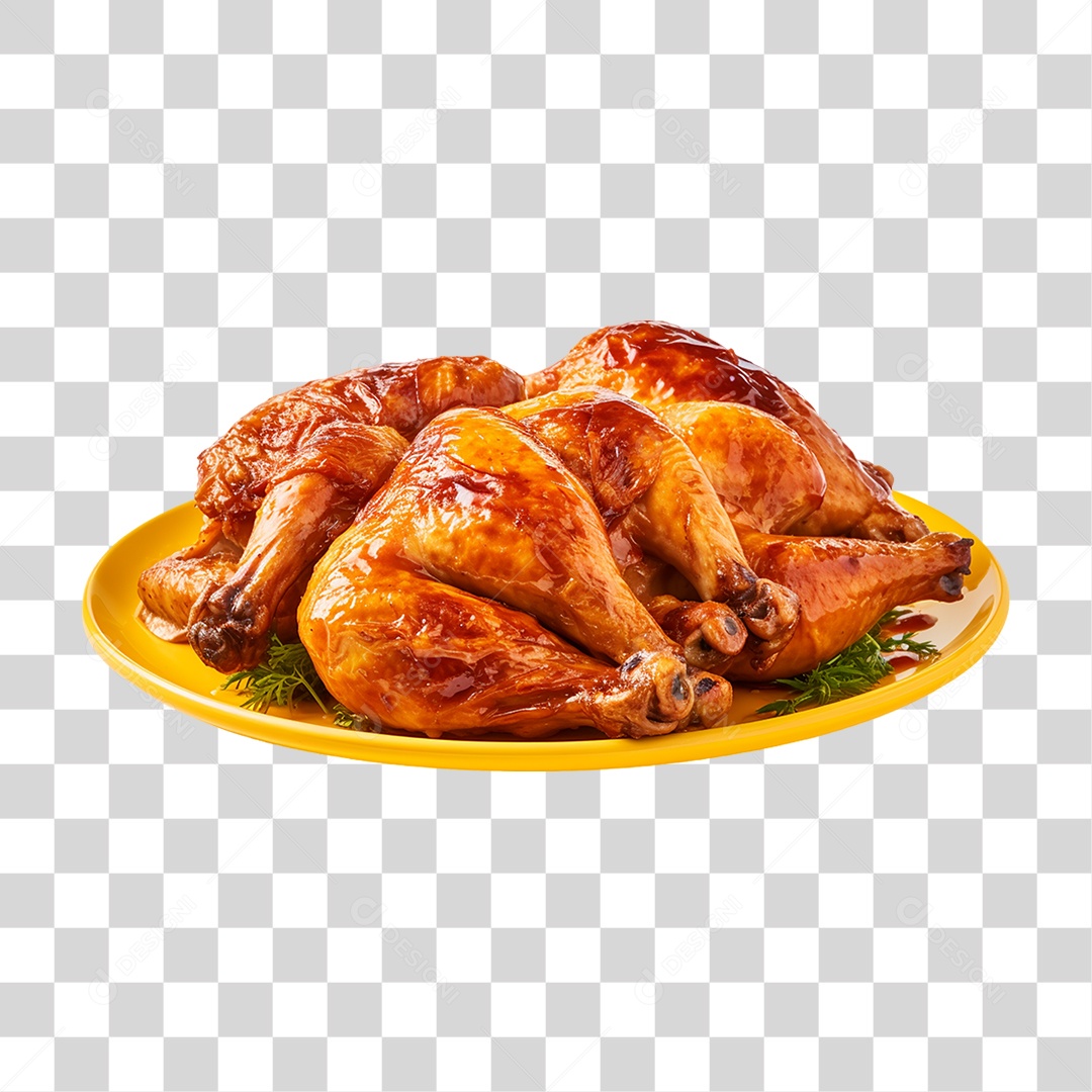Frango Assado Servido PNG Transparente