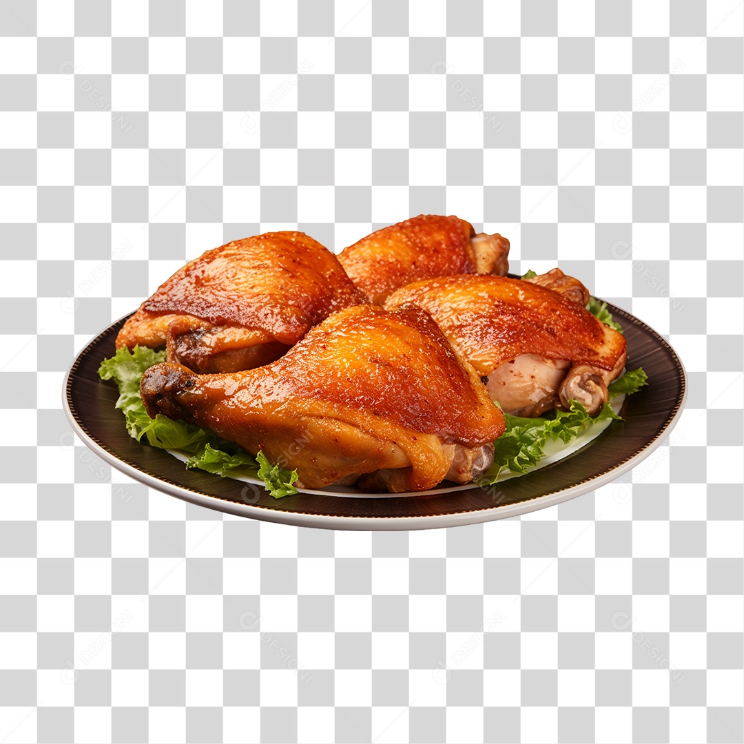 Frango Assado Servido PNG Transparente