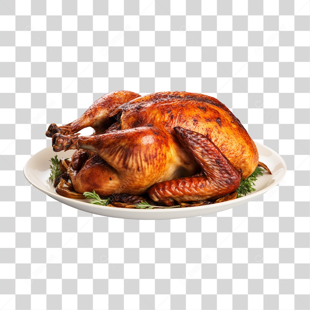 Frango Assado Servido PNG Transparente