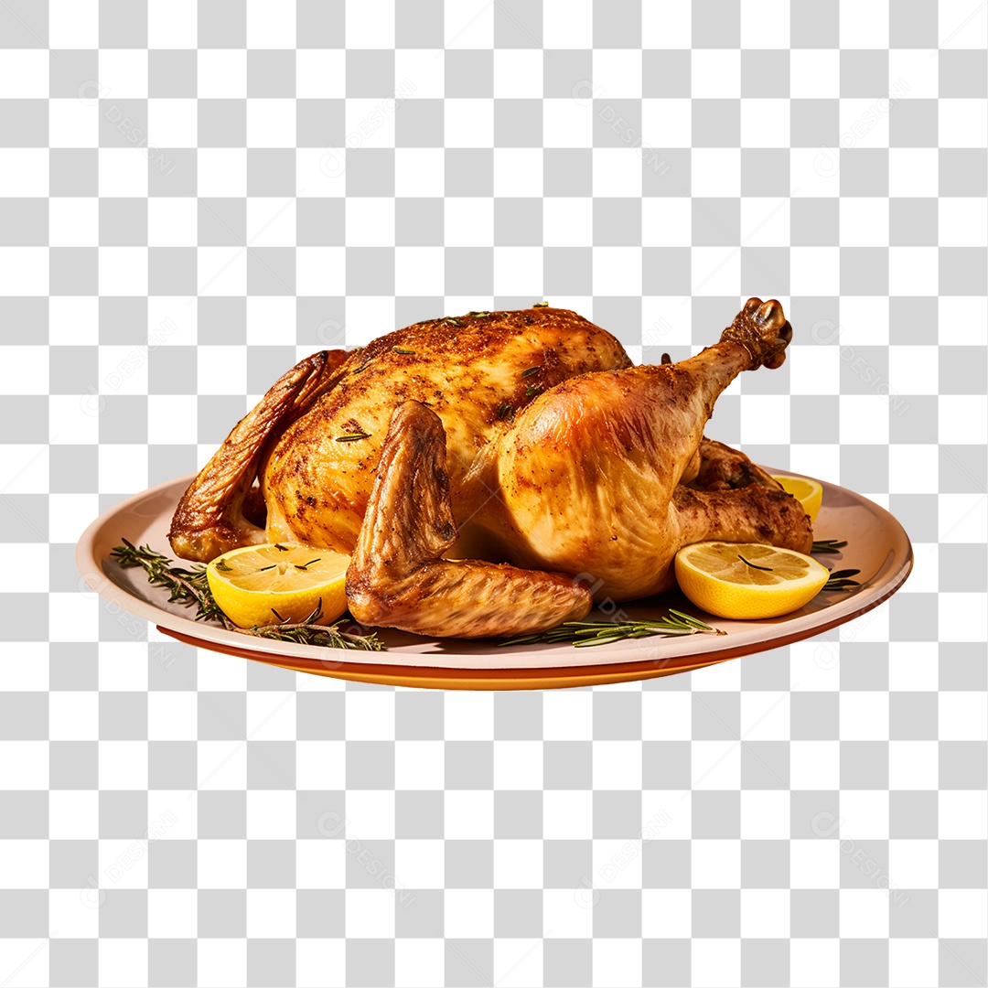 Frango Assado Servido PNG Transparente