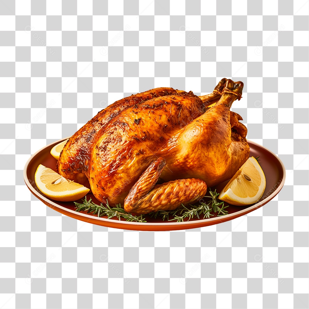 Frango Assado Servido PNG Transparente