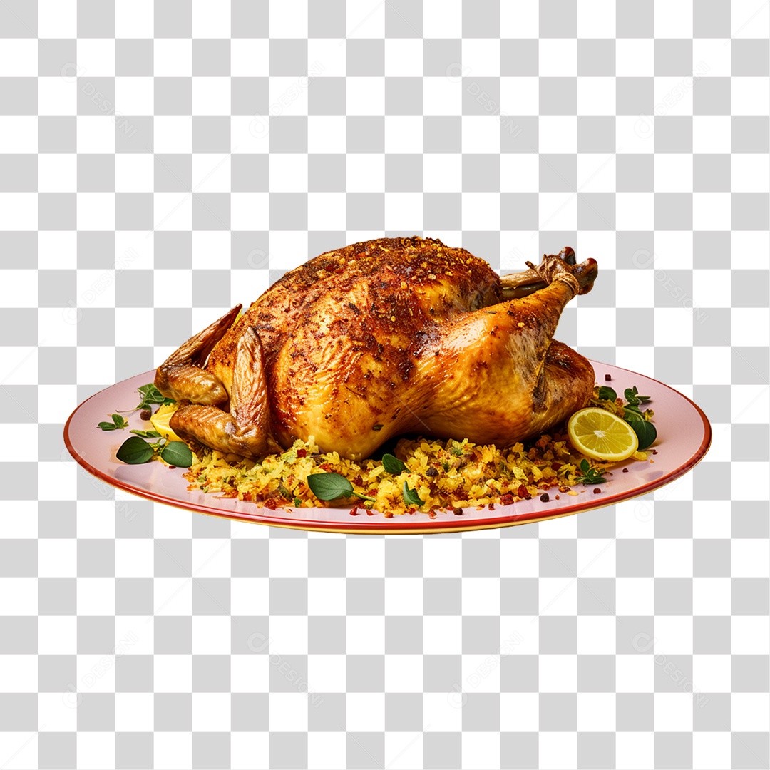 Frango Assado Servido PNG Transparente