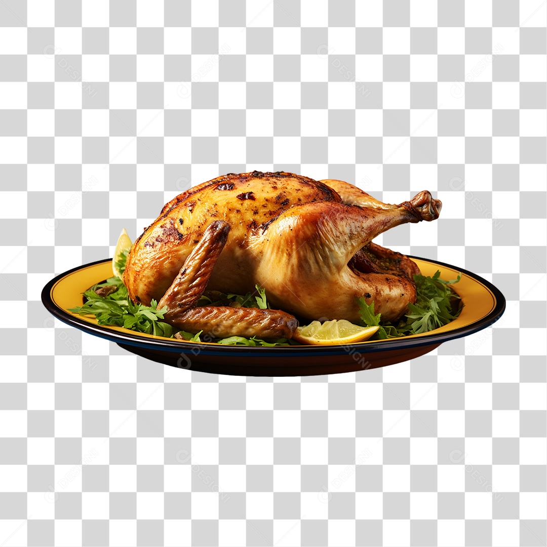 Frango Assado Servido PNG Transparente