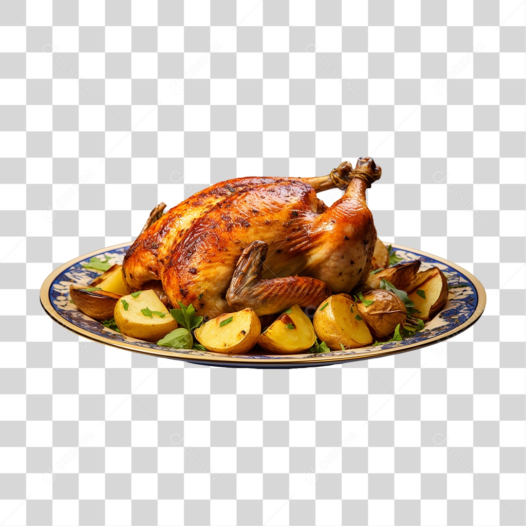 Frango Assado Servido PNG Transparente