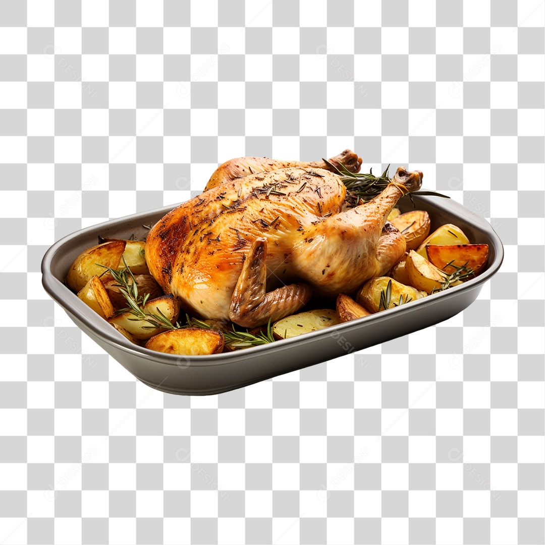 Frango Assado Servido PNG Transparente