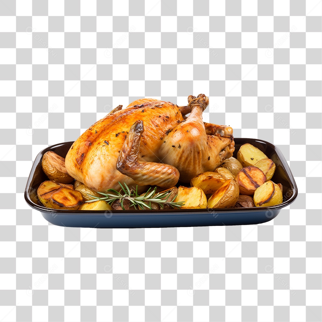 Frango Assado Servido PNG Transparente