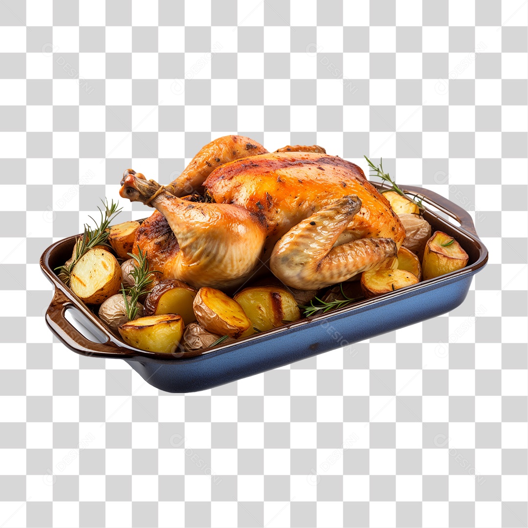 Frango Assado Servido PNG Transparente