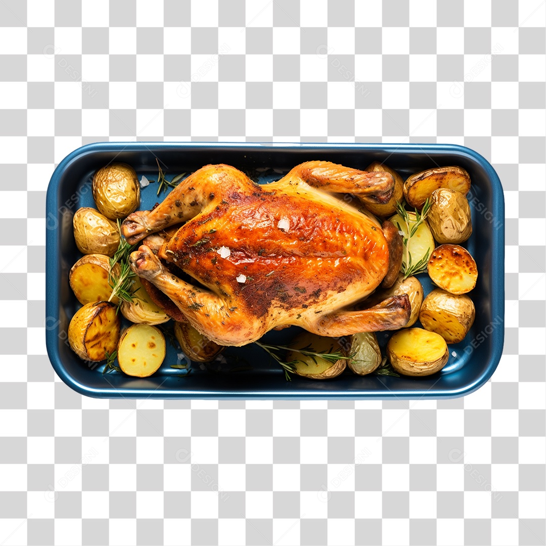 Frango Assado Servido PNG Transparente