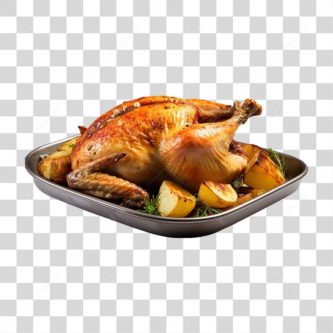 Frango Assado Servido PNG Transparente