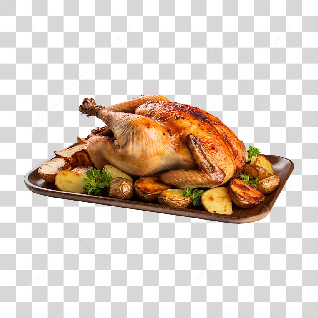 Frango Assado Servido PNG Transparente
