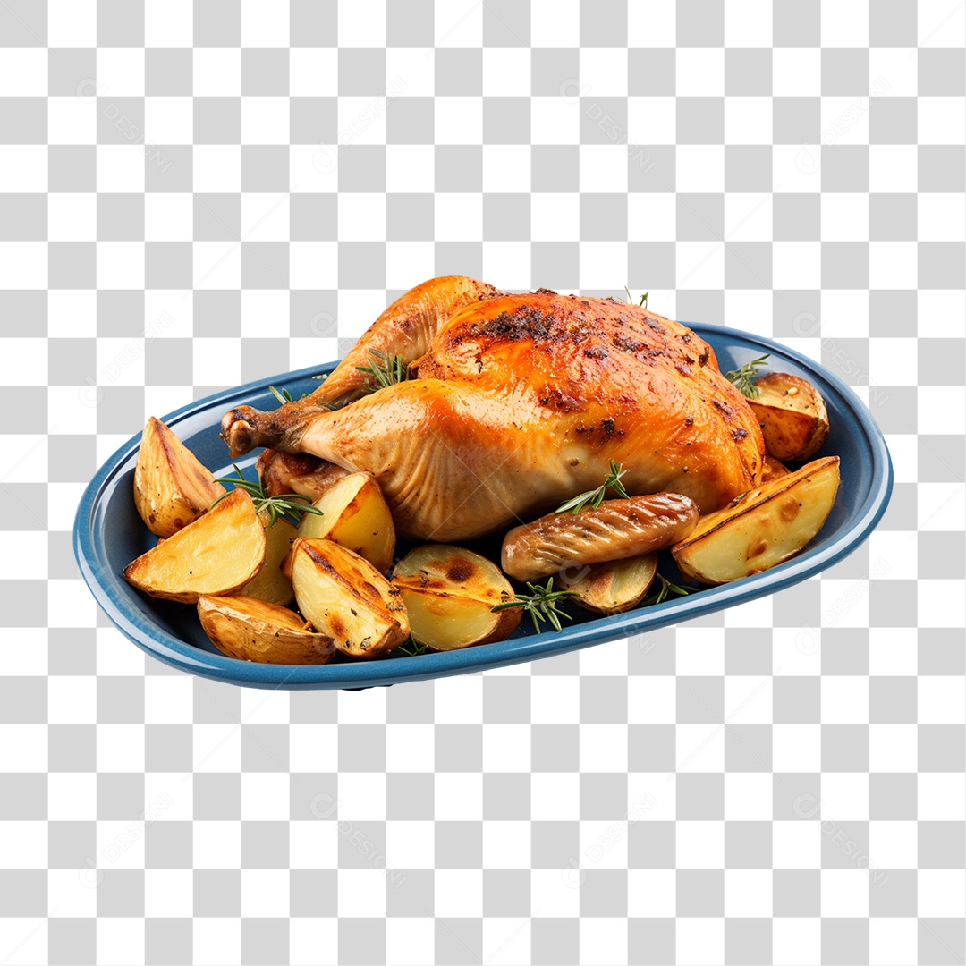 Frango Assado Servido PNG Transparente