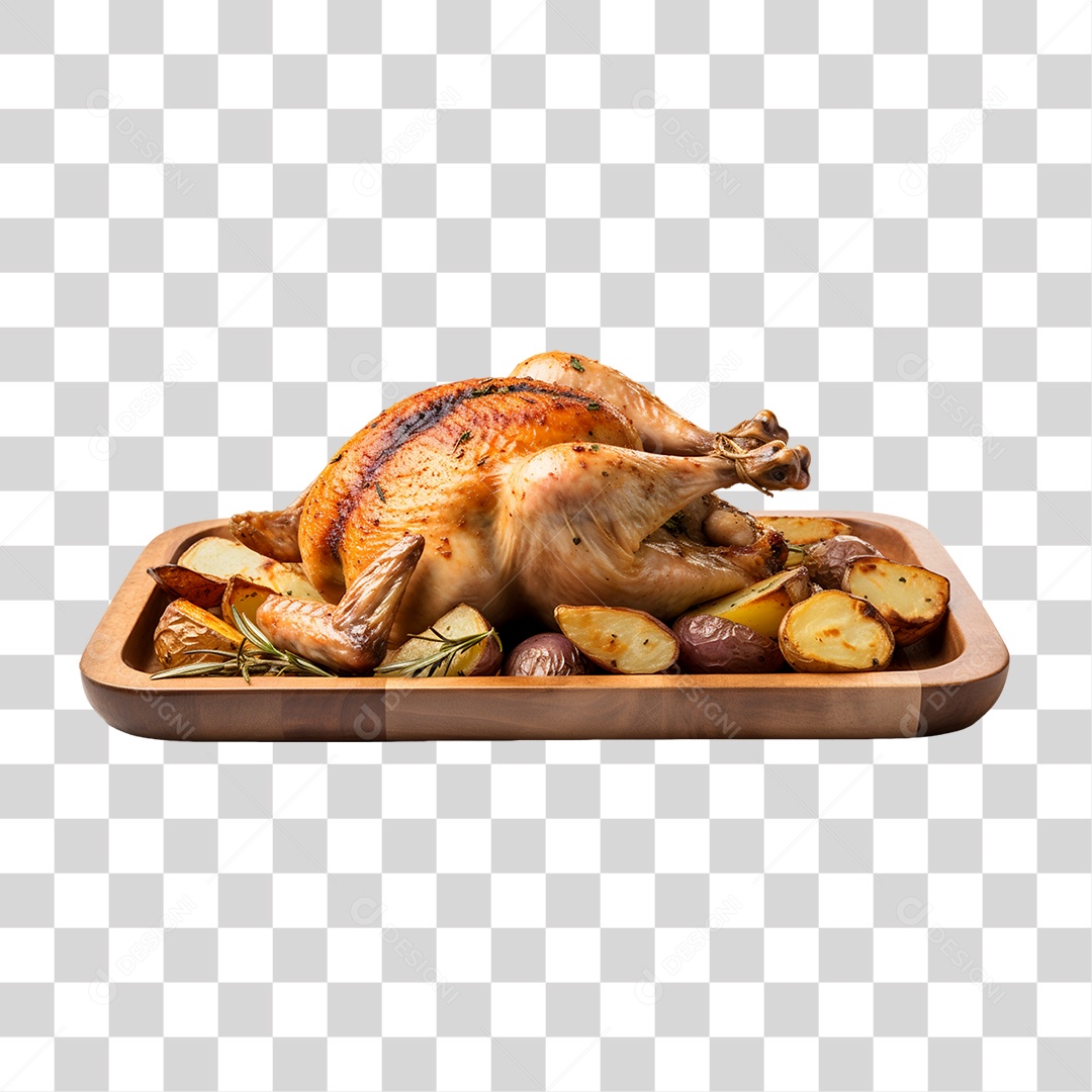 Frango Assado Servido PNG Transparente